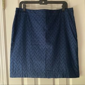 Banana Republic Navy Blue Eyelet Skirt - Size 14